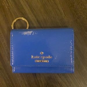 Kate spade mini blue patent wallet